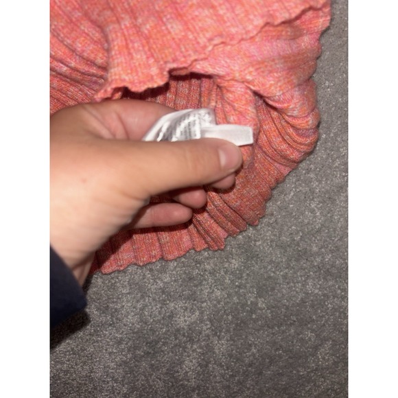 Anthropologie Sleeveless Top Ribbed Knit Sweater Tank Coral Casual Large - Picture 5 of 9